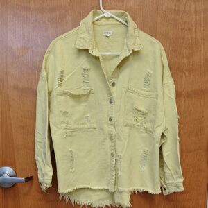 POL Denim Distressed Honey Jacket
